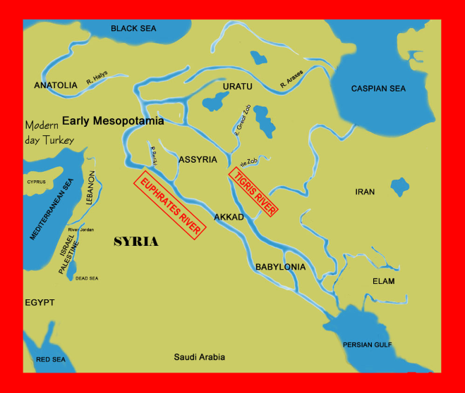 euphrates river bible map